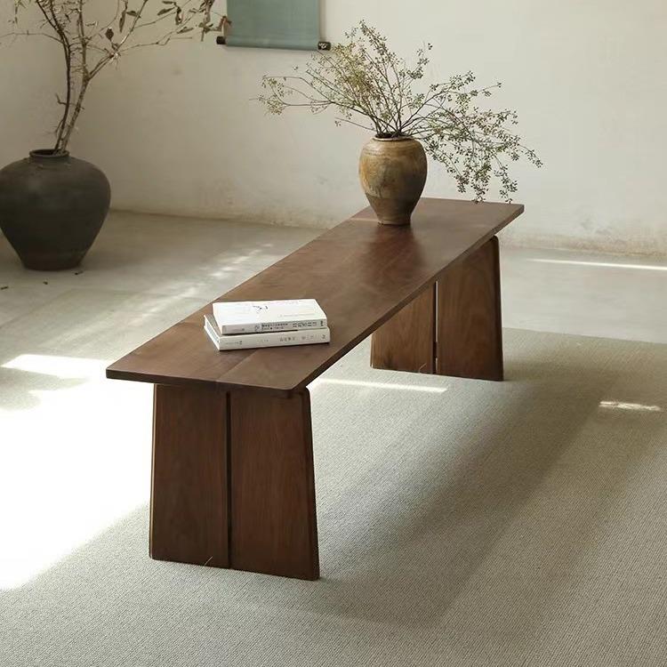 新中式黑胡桃木长凳实木长条凳条凳长木板餐桌凳家用床尾凳