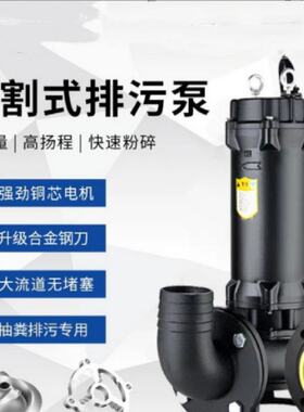 220伏污水泵 切割式潜水污水泵 一体化污水泵化粪池用二相污水泵