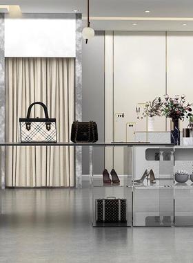 服装店亚克力中岛台展示桌流水台不锈钢组合陈列摆台展示柜轻奢简