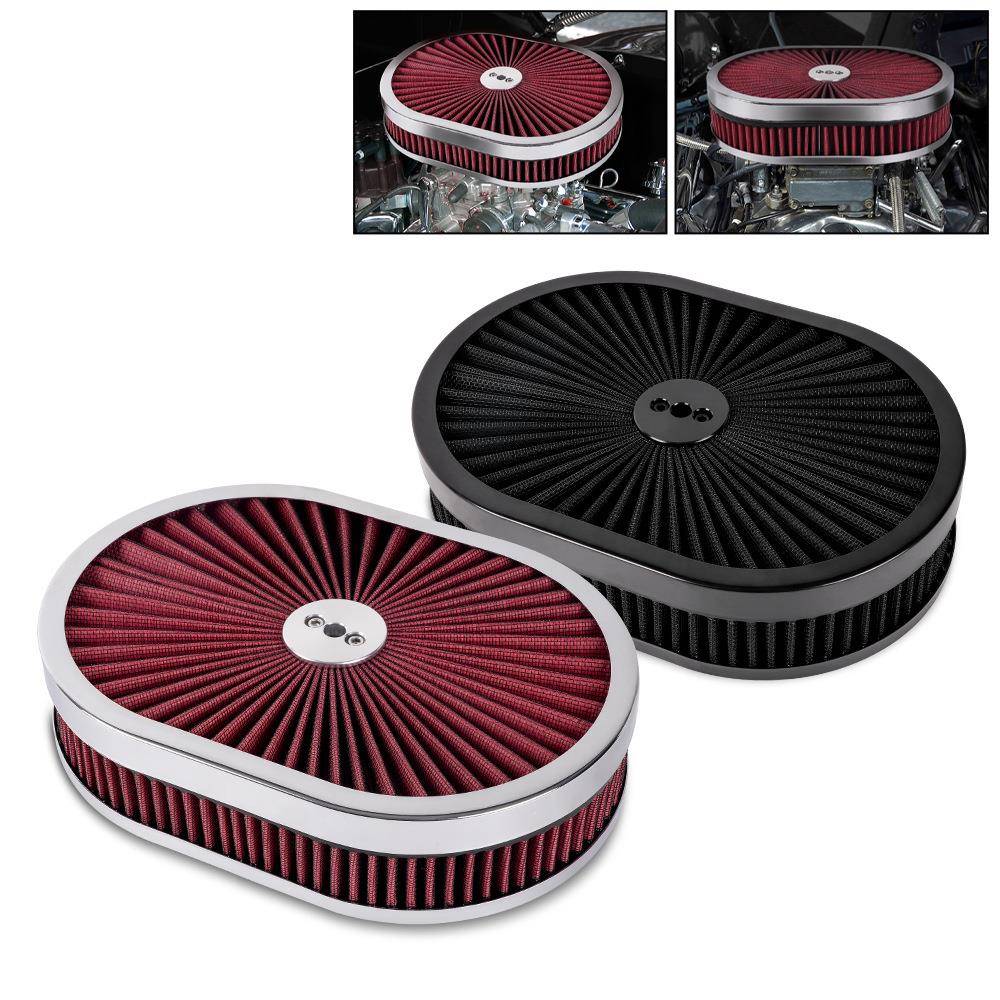 12“x2”椭圆形空气滤清器空气流量净化器适用于5-1/8“接口