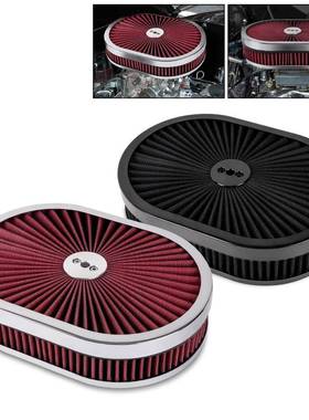 12“x2”椭圆形空气滤清器空气流量净化器适用于5-1/8“接口