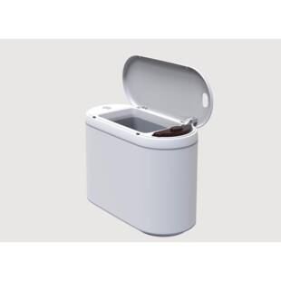 2L桌面智能感应触屏垃圾桶迷你办公室化妆车载收纳桶白色灰色