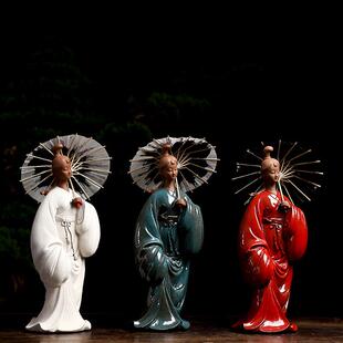 中式陶瓷仕女人物摆件曾国清民国美女仕女家居客厅桌面装饰工艺品