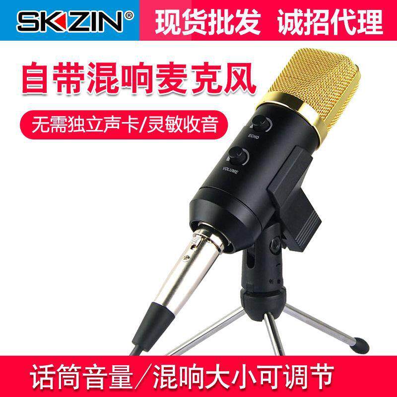 SKZINBM-300自带混响电脑话筒USB电容麦克风网络K歌电容麦