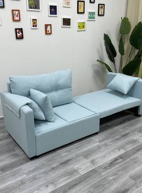 现代简约单人位小户型多功能午休办公款折叠横向沙发床两用