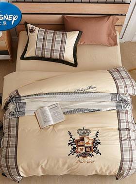 2017新款刺绣卡通四件套儿童被套男孩纯棉学生套件