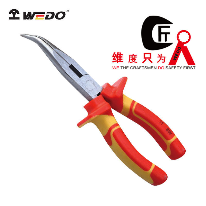 WEDO维度绝缘弯嘴钳德式注塑手柄电工专用弯口钳IN505C