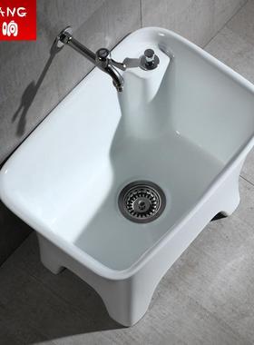 大号洗拖把池阳台家用卫生间双驱动拖布池槽拖把盆陶瓷落地墩布池