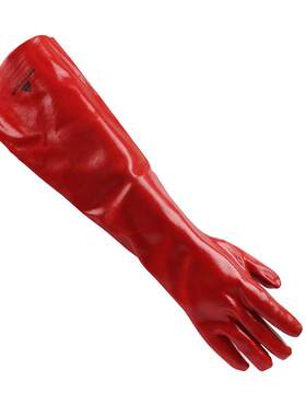 代尔塔201601 防化 PVC防生物加强硫化耐酸碱手套60厘米加长厚