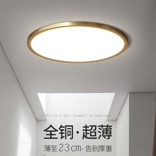 2023新款超薄全铜吸顶灯led超亮防蚊虫防潮三色遥控阳台卧室灯具
