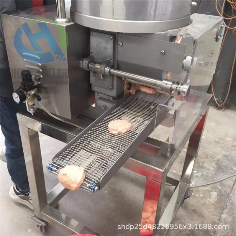 鱼饼成型机全自动蔬菜压饼机虾饼成型裹浆上糠油炸流水线