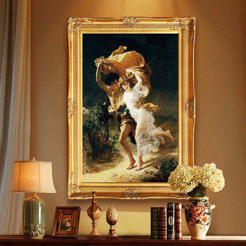 欧式人物油画亚当与夏娃名画人体艺术裸美女玄关油画过道卧室挂画