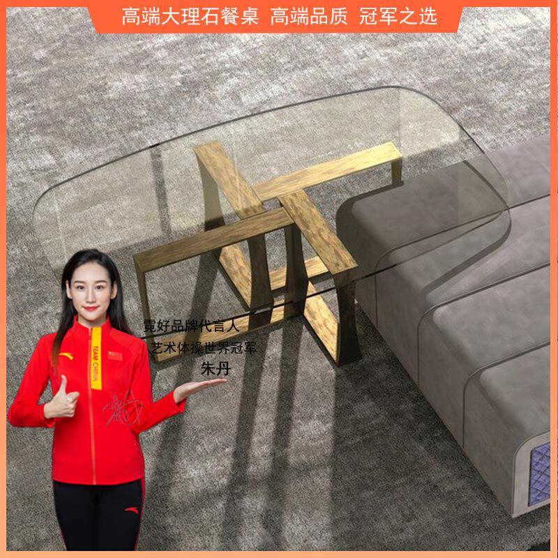 北欧风格轻奢钢化玻璃茶几简约现代客厅沙发边几设计师铁艺小方桌