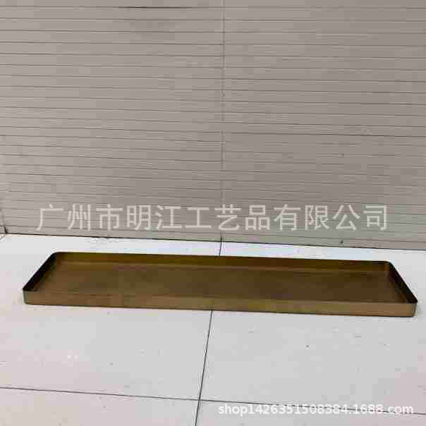 新中式铁艺长方形托盘架桌面仿真花艺假花盆栽摆架室内样板房