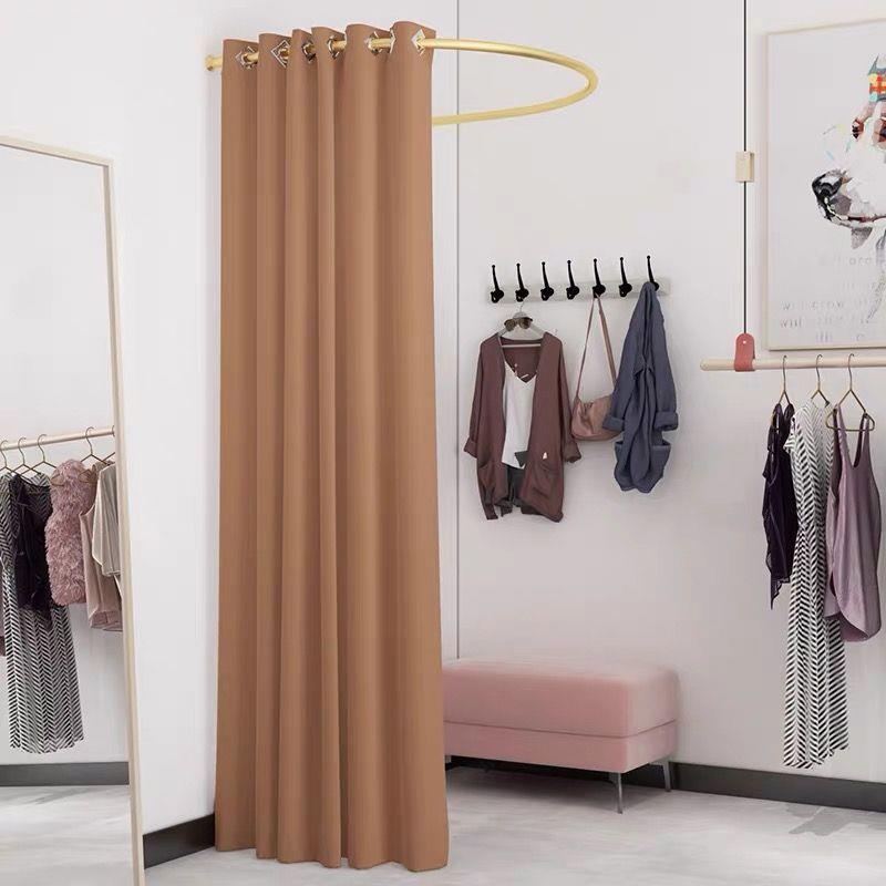 试衣间U型杆服装店更衣室门帘试换衣帘服装店试衣杆简易隔断布帘