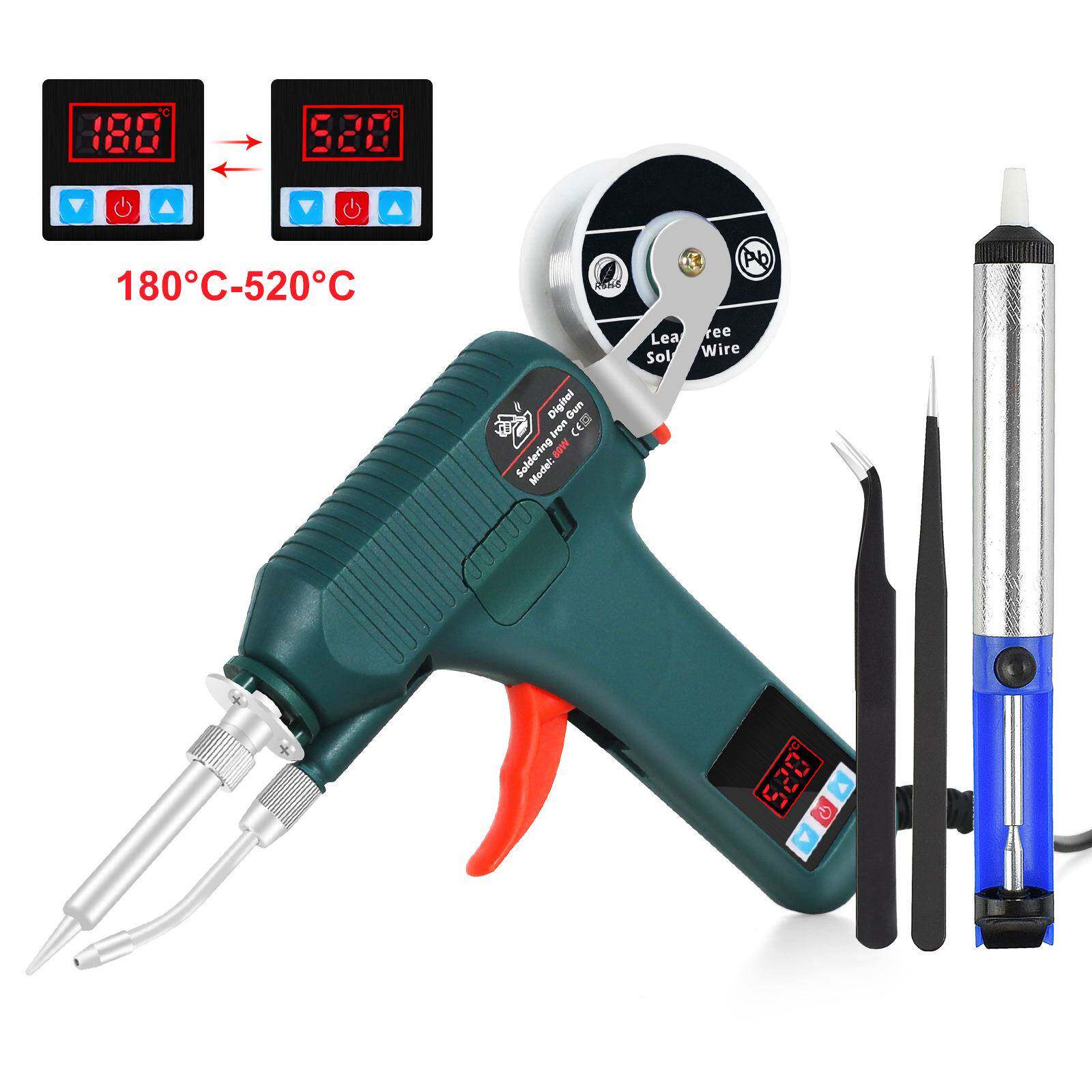 数显焊锡枪可调温80w自动出锡电烙铁内热式自动送锡枪120w焊锡枪