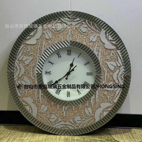 奶油风花朵挂钟客厅时尚个性创意钟表玄关背景装饰画时钟挂墙家用