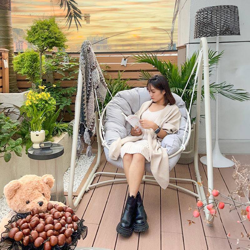 室内秋千家用单人阳台摇篮椅客厅休闲吊篮椅少女卧室吊椅经久耐用