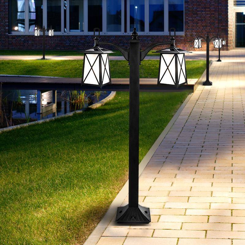 太阳能草坪灯简约现代别墅花园庭院小路灯新农村户外防水高杆灯