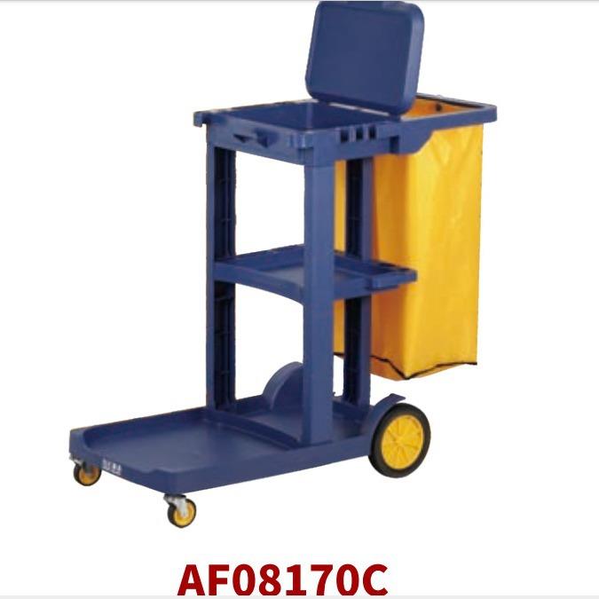 蓝色清洁车灰色手推车带盖带黄色袋子af08170b