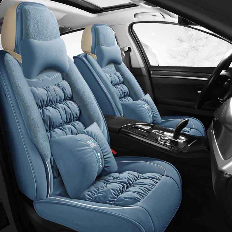 汽车坐垫秋冬温暖毛绒全车五座包围简约羽绒座椅垫汽车坐垫座套件