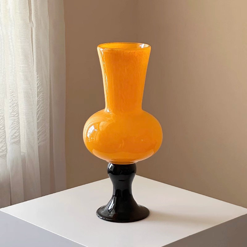 新中式高脚花瓶中古风客厅桌面琉璃软装摆件鲜花百合水养玻璃花器,电子元器件市场,电线扎带/束线带,淘宝优惠券,粉丝福利购,淘宝优惠卷