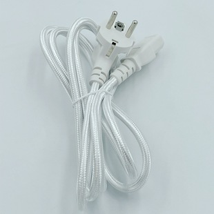 尼龙编织花布电源线国标欧规美式英规日标带彩色编织线插头电源线