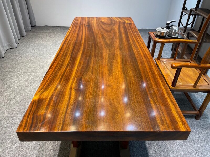 尺寸：215*90.5*8 奥坎实木大板原木茶台茶桌餐桌老板桌办公桌