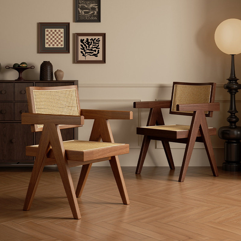 家用藤编餐椅2024新款中古诧寂风昌迪加尔椅子靠背椅白蜡实木茶椅,鲜花速递/花卉仿真/绿植园艺,其它园艺用品,淘宝优惠券,粉丝福利购,淘宝优惠卷