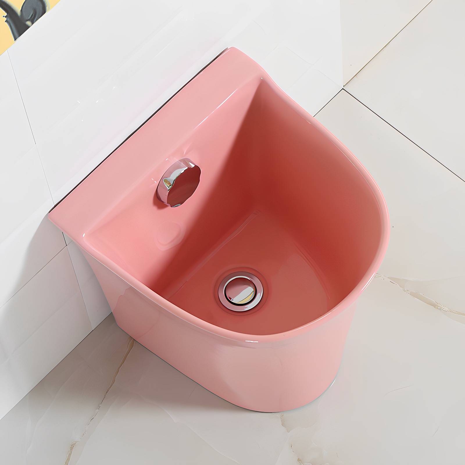 幼儿园陶瓷彩色拖把池家用洗地拖把盆阳台卫生间小号落地式墩布池