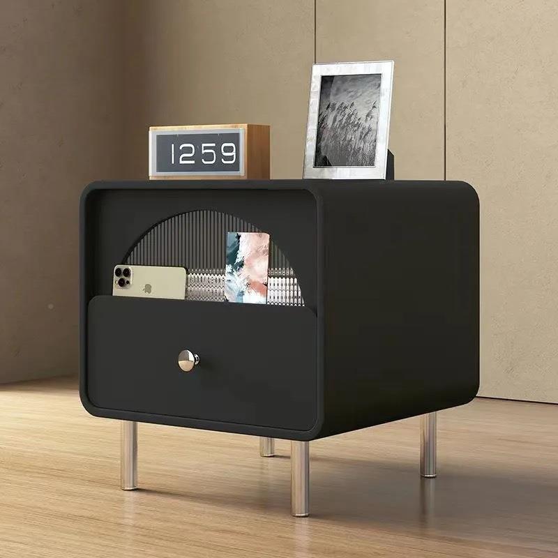 木型床头柜IKL卧室家实用新款小型简约简窄约现代轻奢款小储物柜