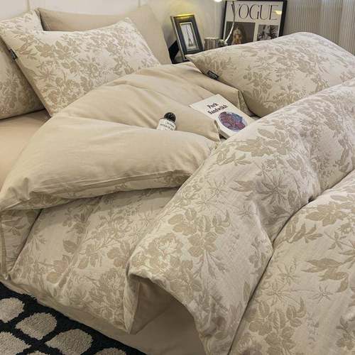 60支约纯床全棉双层纱床上四件套100棉品简2米被套床单三件CVT套