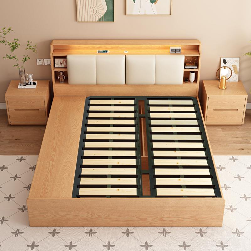 木高箱床原木色约气储物床带抽屉卧室全M2C1床实木双人简床动纯实