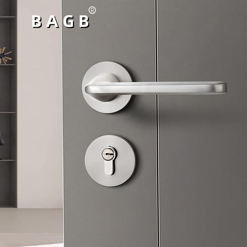 BAGB室内室卧房木门锁静音磁ZBY吸分手体现代家用门把哑镍间拉丝