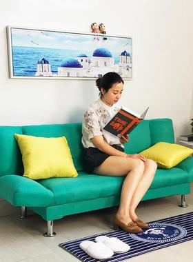 布沙客厅小沙户型多功能发床WRG两用懒人小沙发发简约艺现代单人