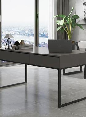 意式轻岩ZUC办板书桌奢现代简约家书房写字台公室单用人办公电脑