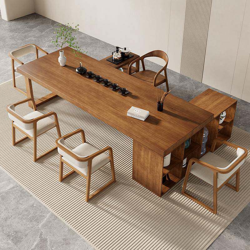 简约客家办用实茶桌茶木柜一体泡茶桌公室茶台厅桌椅YXQ全套组合