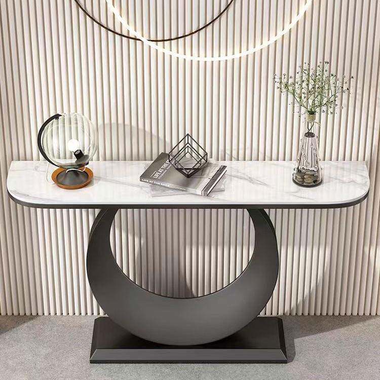 意式岩板玄景关桌端入户柜代简约轻奢客厅靠墙QKJ窄桌现条案其台