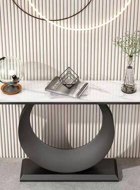 意式岩板玄景关桌端入户柜代简约轻奢客厅靠墙QKJ窄桌现条案其台