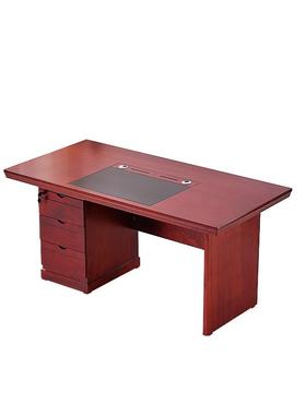 办公电脑桌职员单人1.4RFD米1.6米实木桌经理桌带侧柜师桌教椅皮