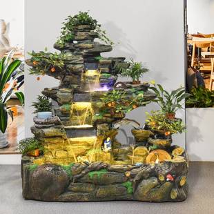 飾品 大型假山流水噴泉擺件魚池客廳陽臺家居加濕器酒店庭院別墅裝