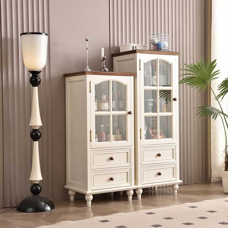 实木电视柜茶几组合法式奶客茶几电视柜大容量厅储柜OZZ物落地油