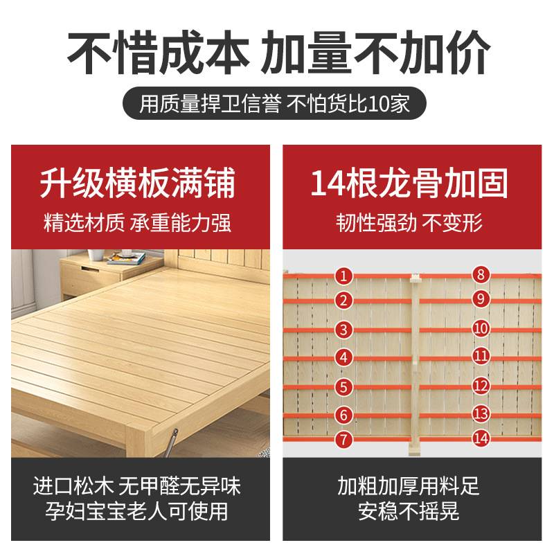 折叠床单人午休床家用简易实木床1.2米1.5米办公室经济型双人小床