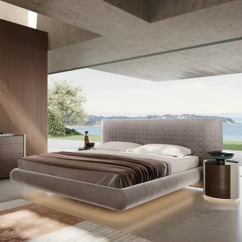 式极布艺悬意WJY966简浮床主卧床轻奢现代约简设计师款高端别墅1.