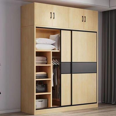推拉门衣NAA柜户组家用卧室小型现代简约实木质出出租房屋装衣柜