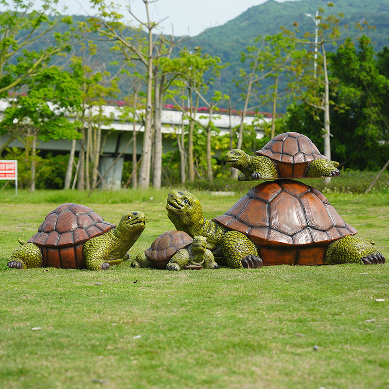 玻璃钢大型仿真乌龟雕塑花园庭院水池塘公园草坪海龟模型造景摆件