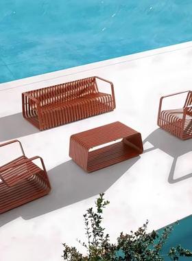 户外庭别露天铝合29105金沙发茶几售楼部酒墅院阳台防雨店休闲家