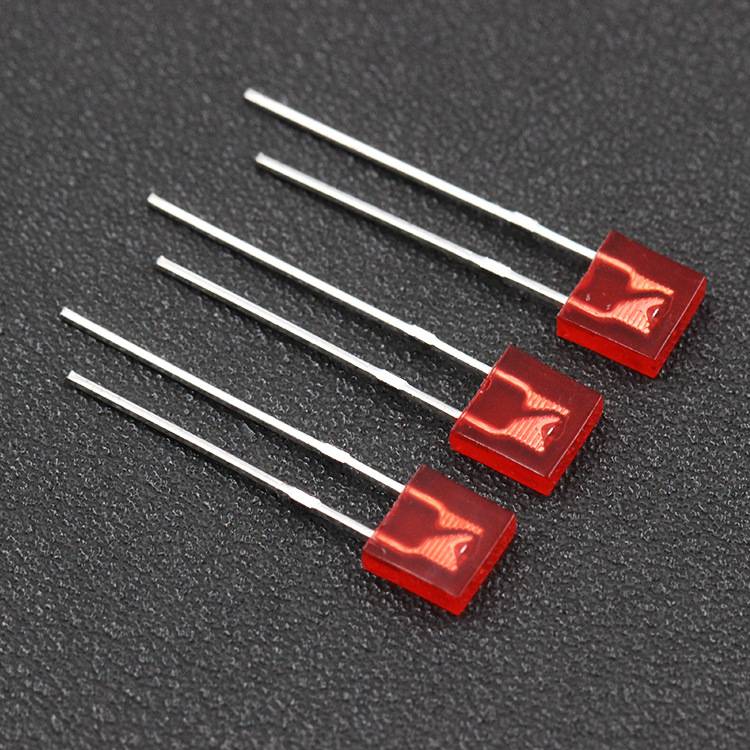 LED发光二极管2X5X5mm方形带色短脚红发红黄发黄绿发普绿LED灯珠