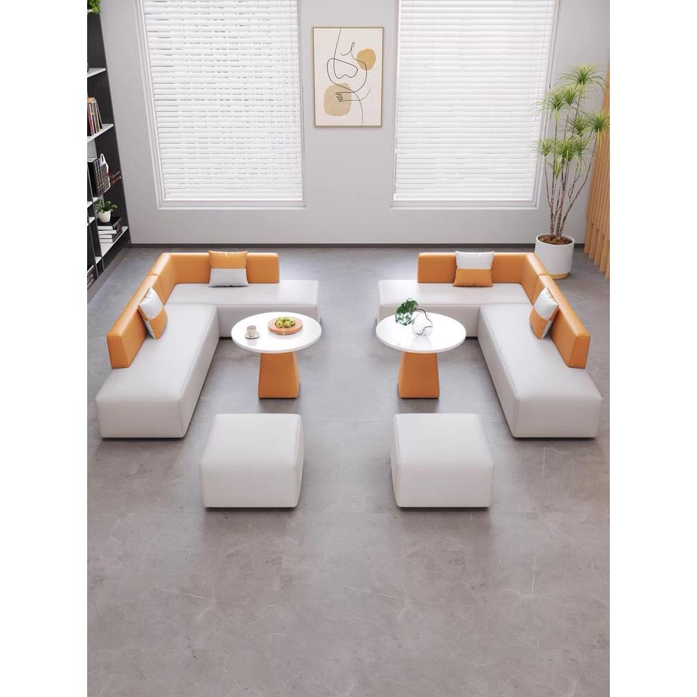 沙发茶几F975JM6T拼组合会休区闲接长条息凳办公可客厅沙发售楼处