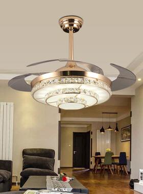 隐形风灯扇客用厅餐厅卧室家吊三FSD0022色色变光吊扇灯带LED灯风